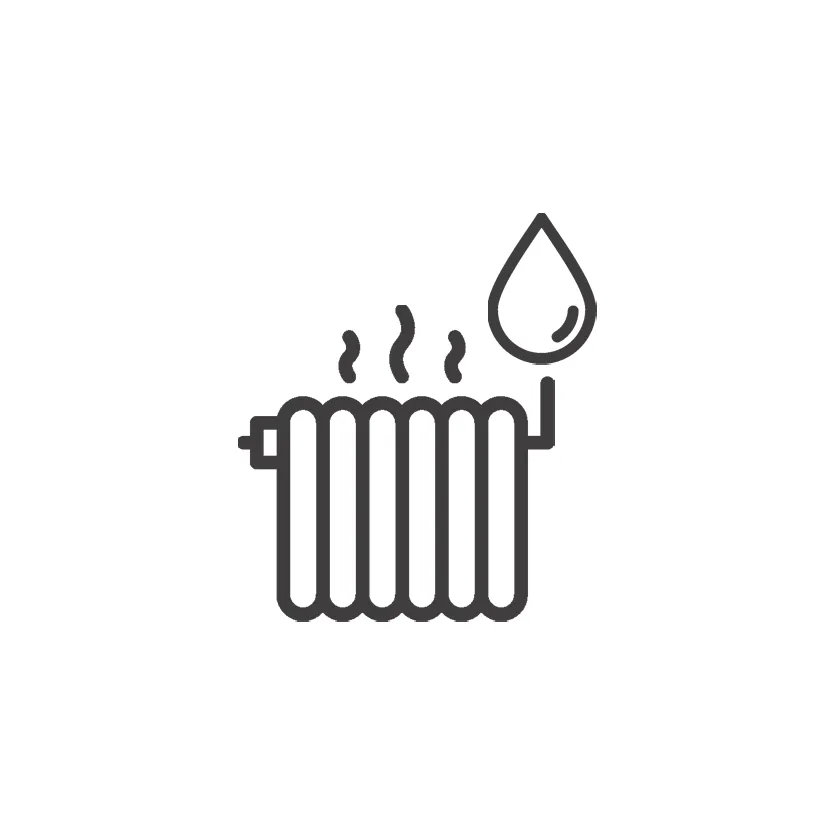 Icon Heizkörper mit Wassertropfen