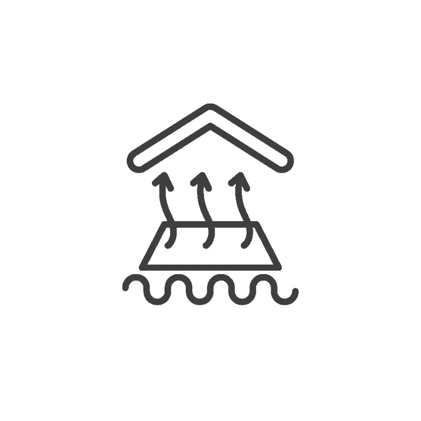 Icon Wärmestrahlung von der Decke