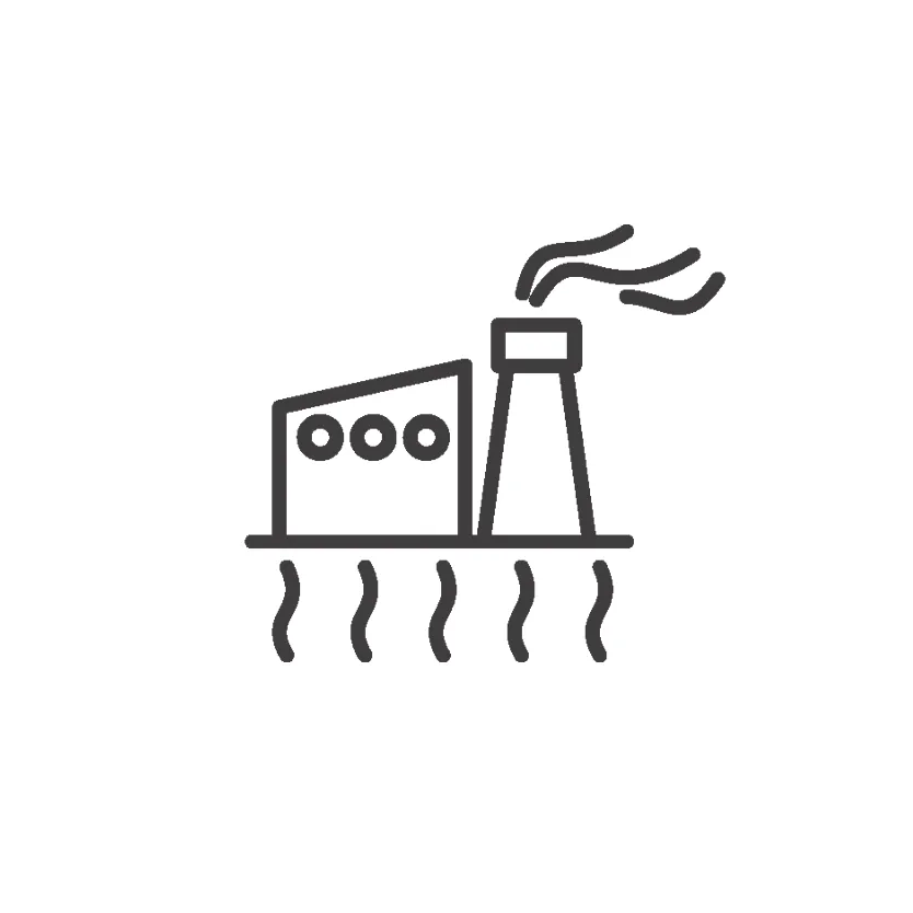 Icon Industriehalle mit Wärme