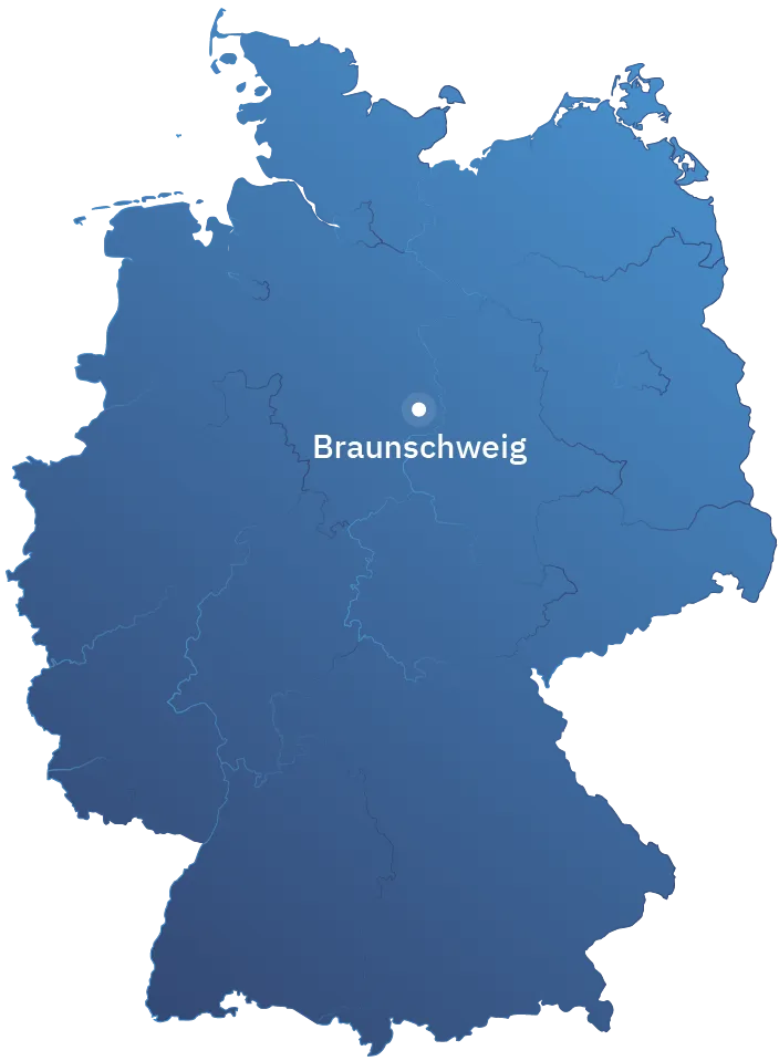 Deutschlandkarte mit Markierung Braunschweig